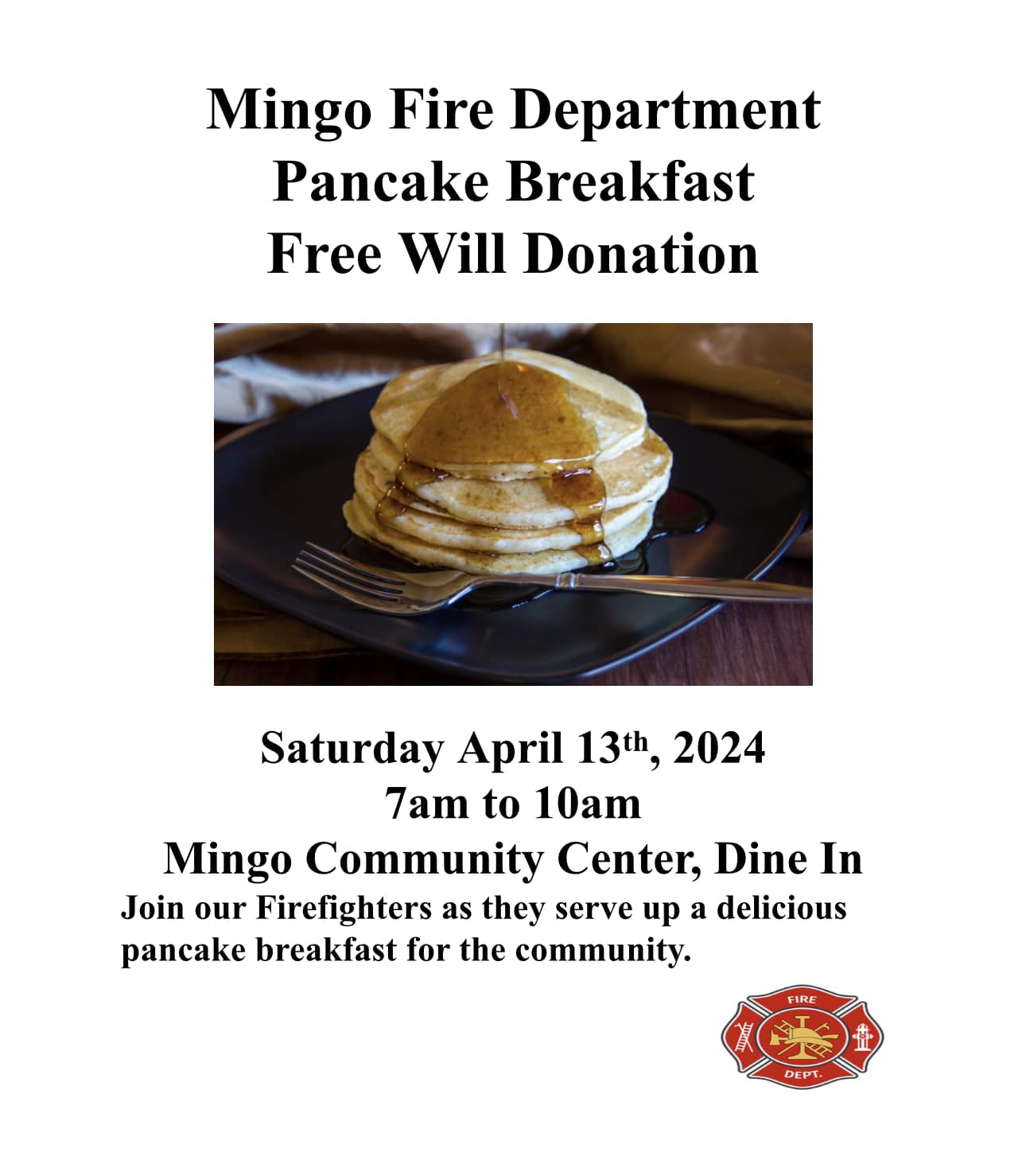 Mingo Fire Department Pancake Breakfast Photo - Click Here to See