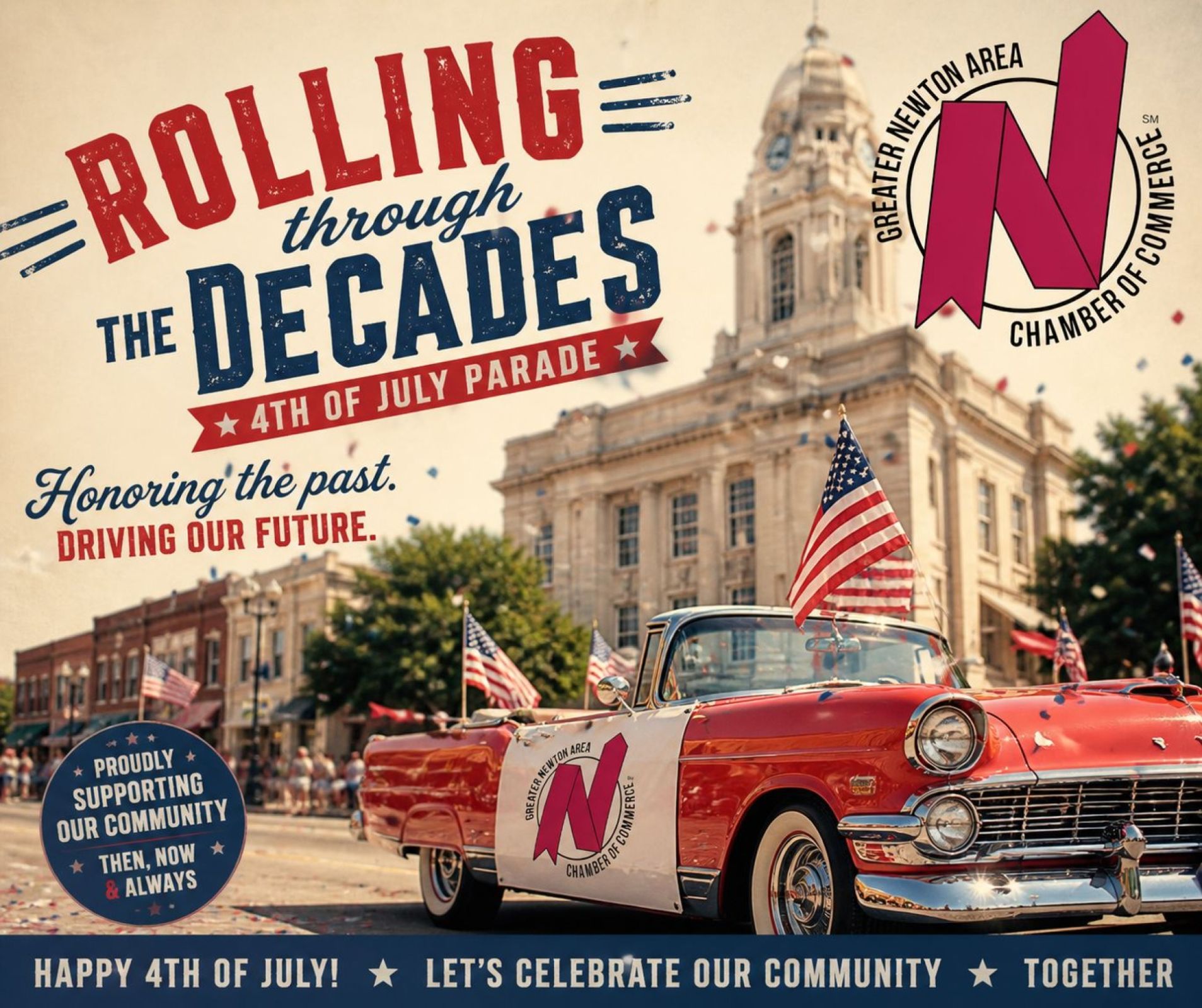 Newton Iowa July 4 parade logo
