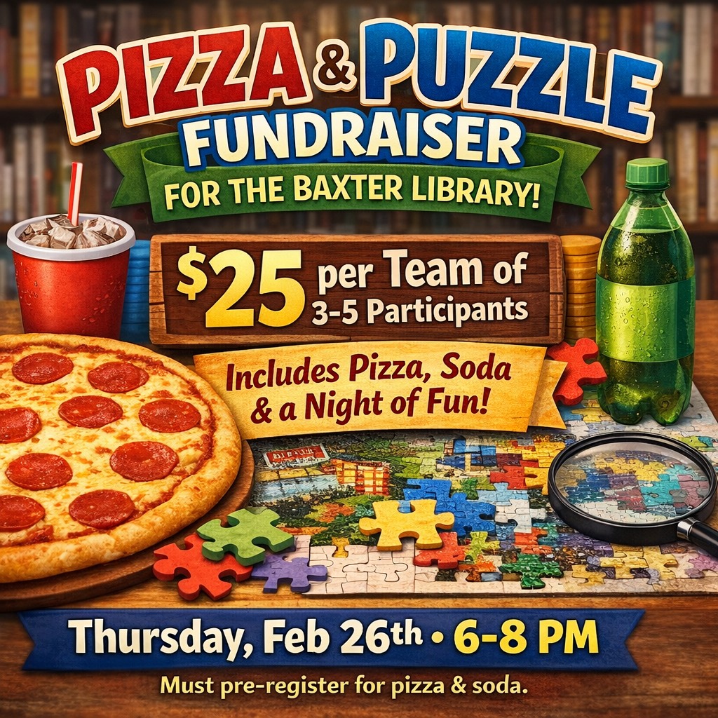 Baxter Library Pizza and Puzzle Fundraiser Photo - Click Here to See
